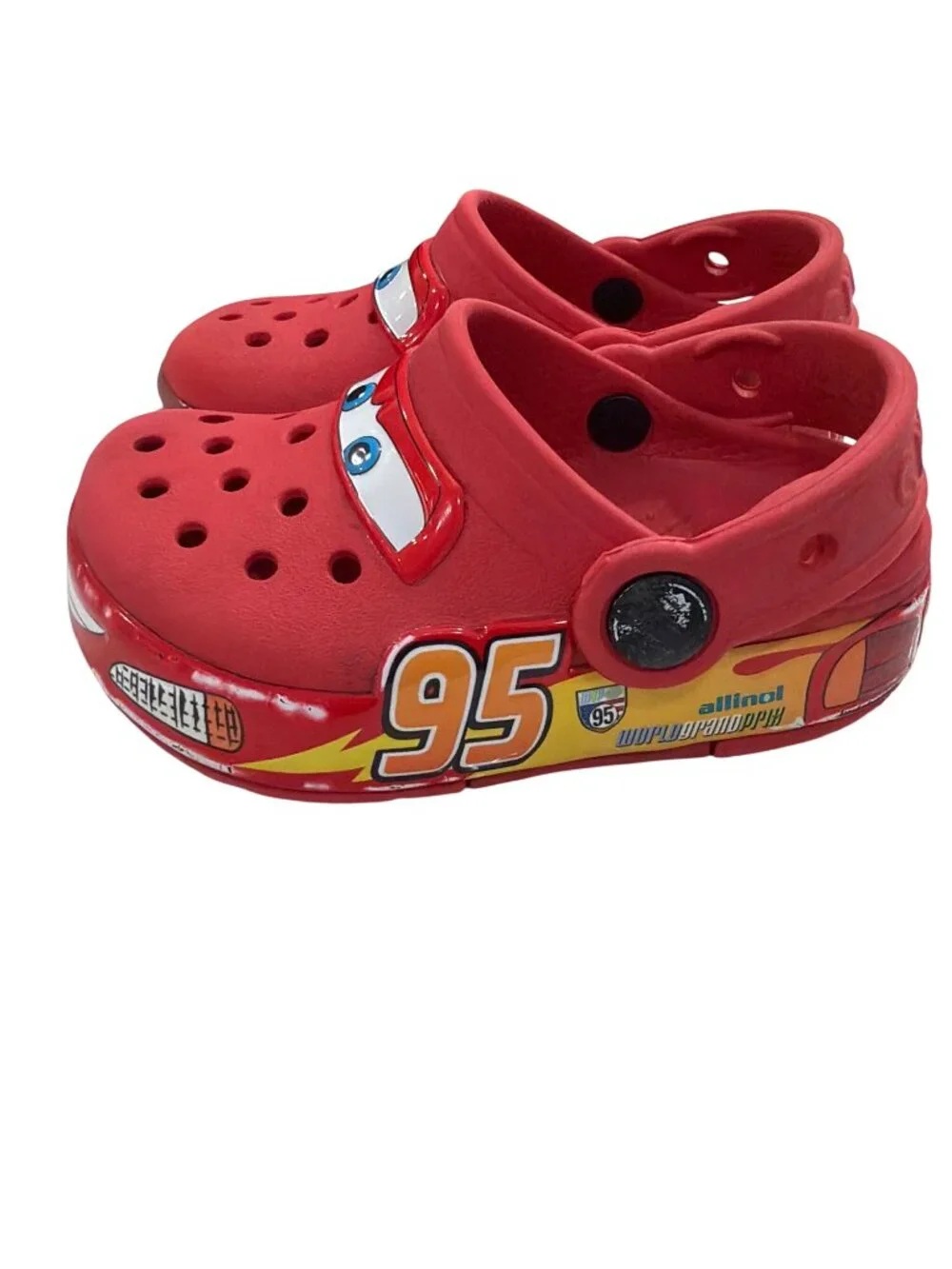 Disney Cars Crocs Kids Red Clogs With Lightning McQueen Design Size C6